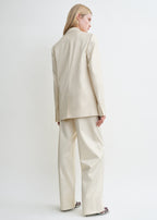 Stitch lapel jacket ecru