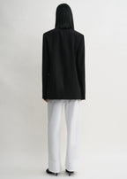 Raw lapel jacket black