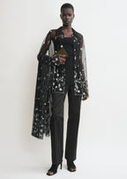 Floral tulle shirt black/white