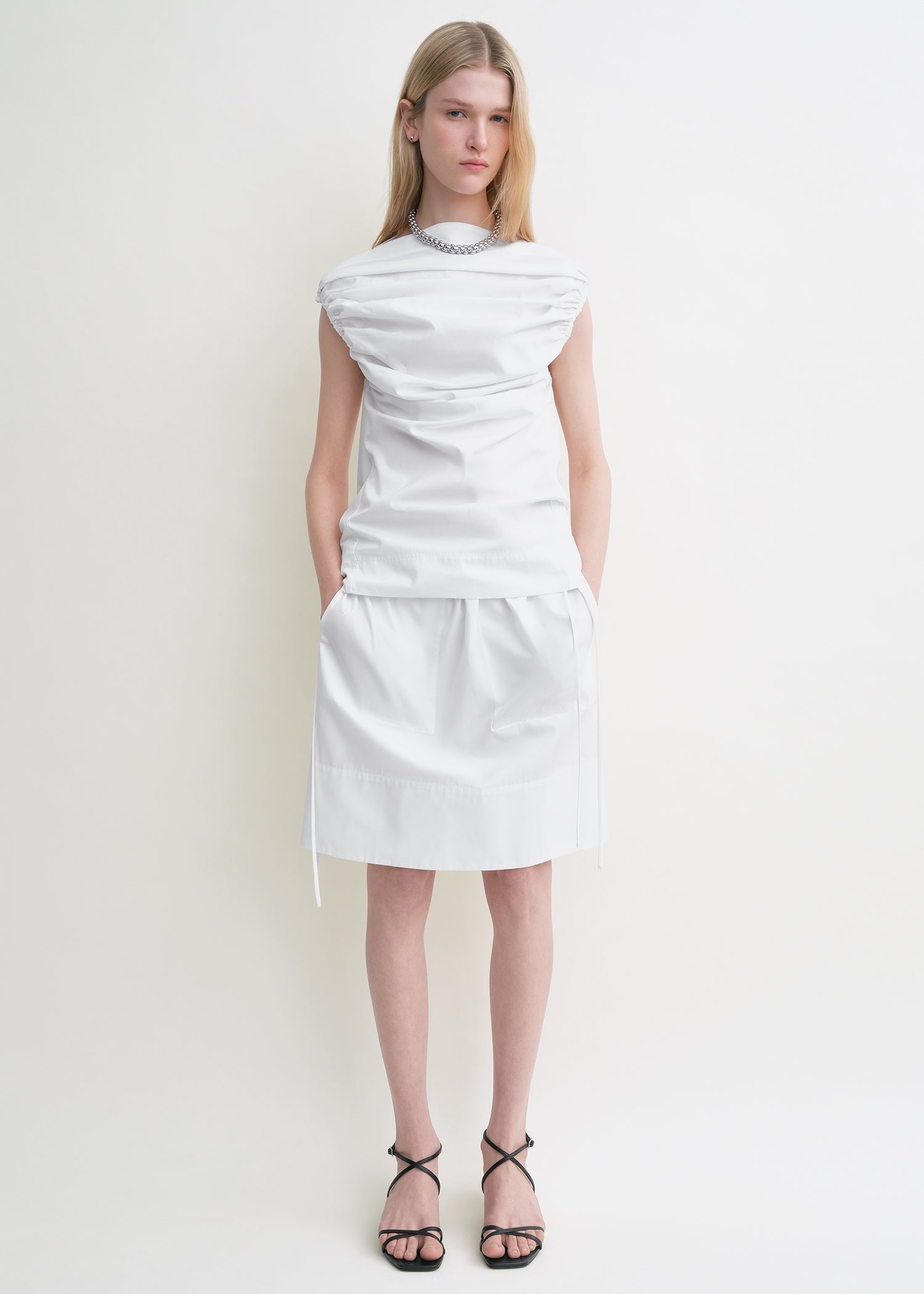 Gathered top white
