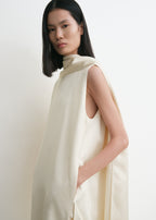 Cocoon scarf dress ecru