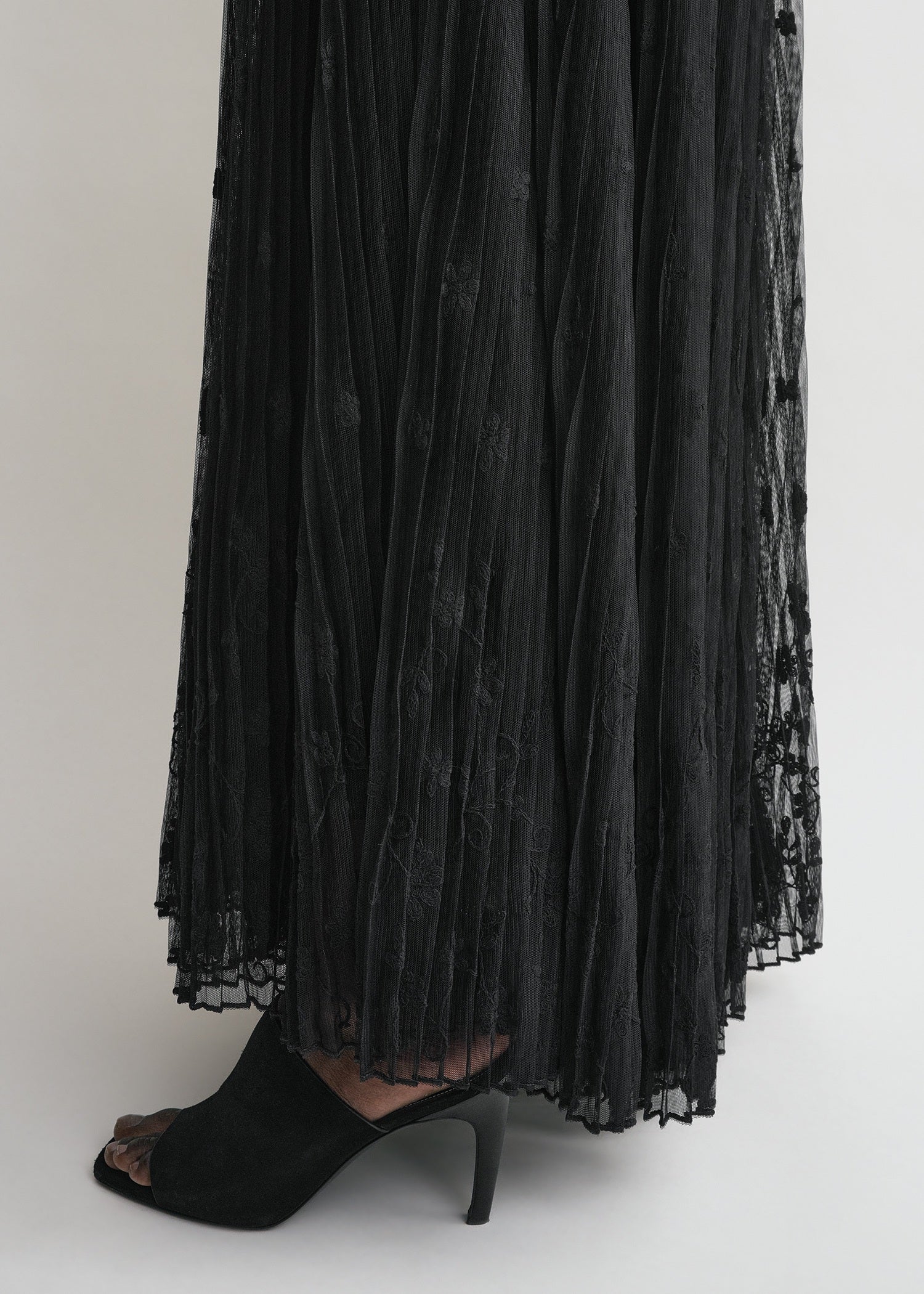 Floral tulle dress black