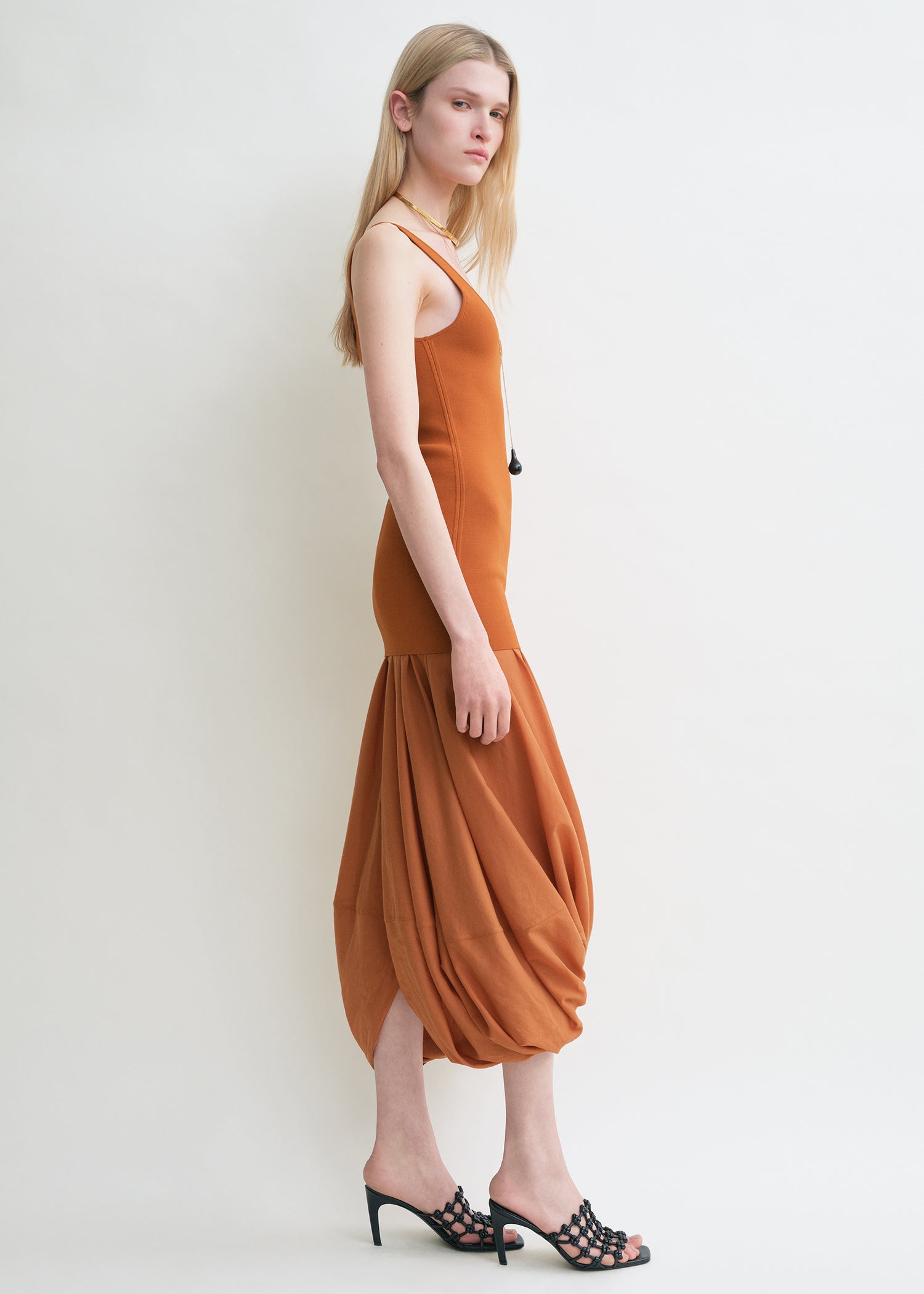 Cocoon tank dress terracotta