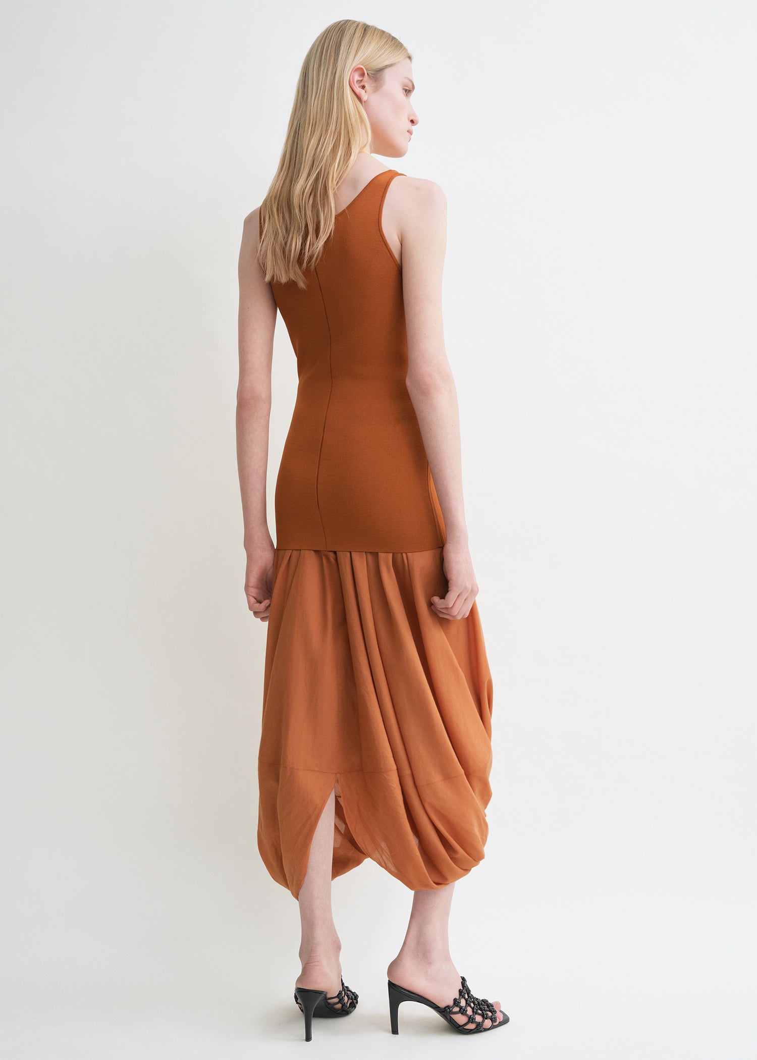 Cocoon tank dress terracotta