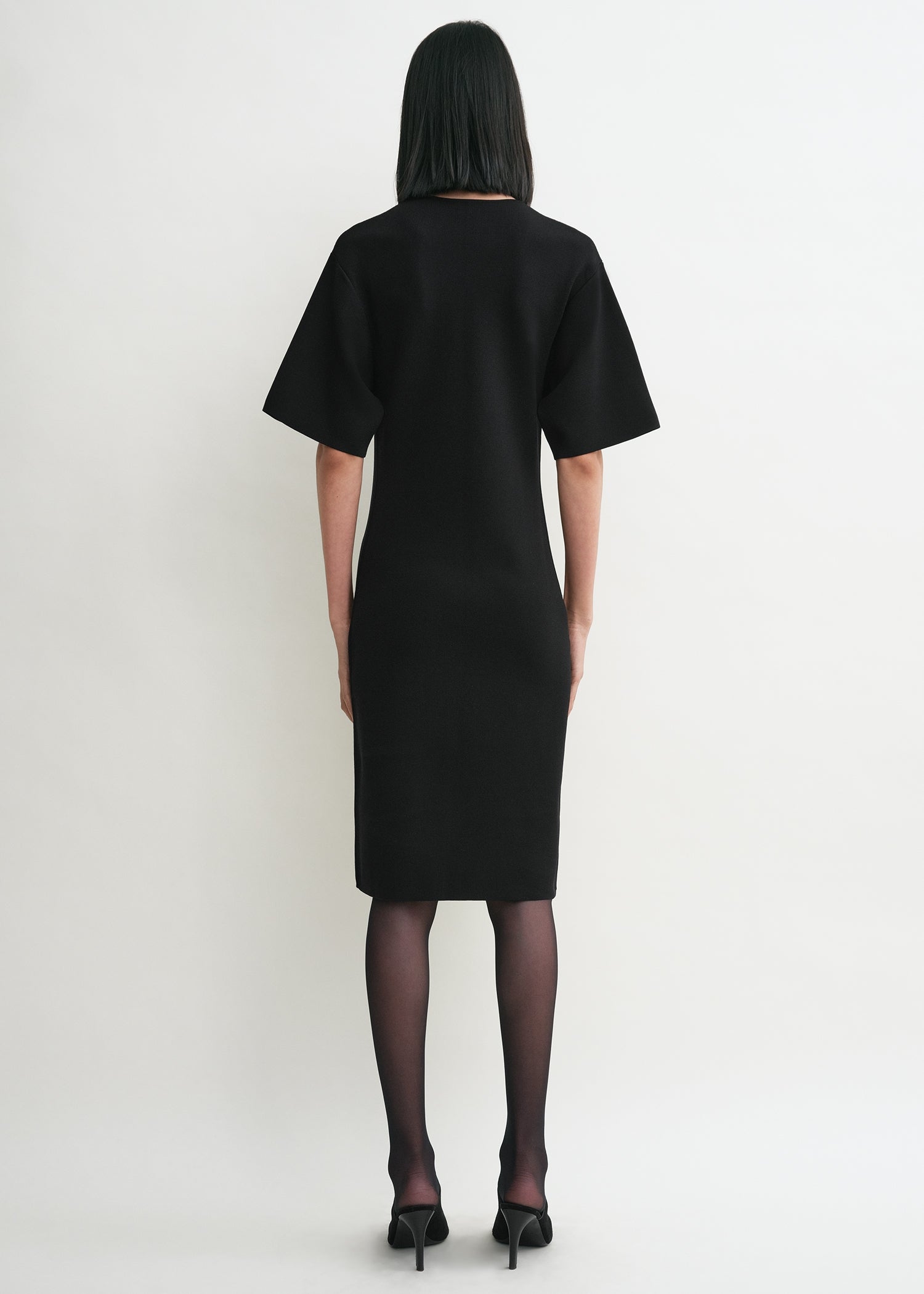 Tee knit dress black
