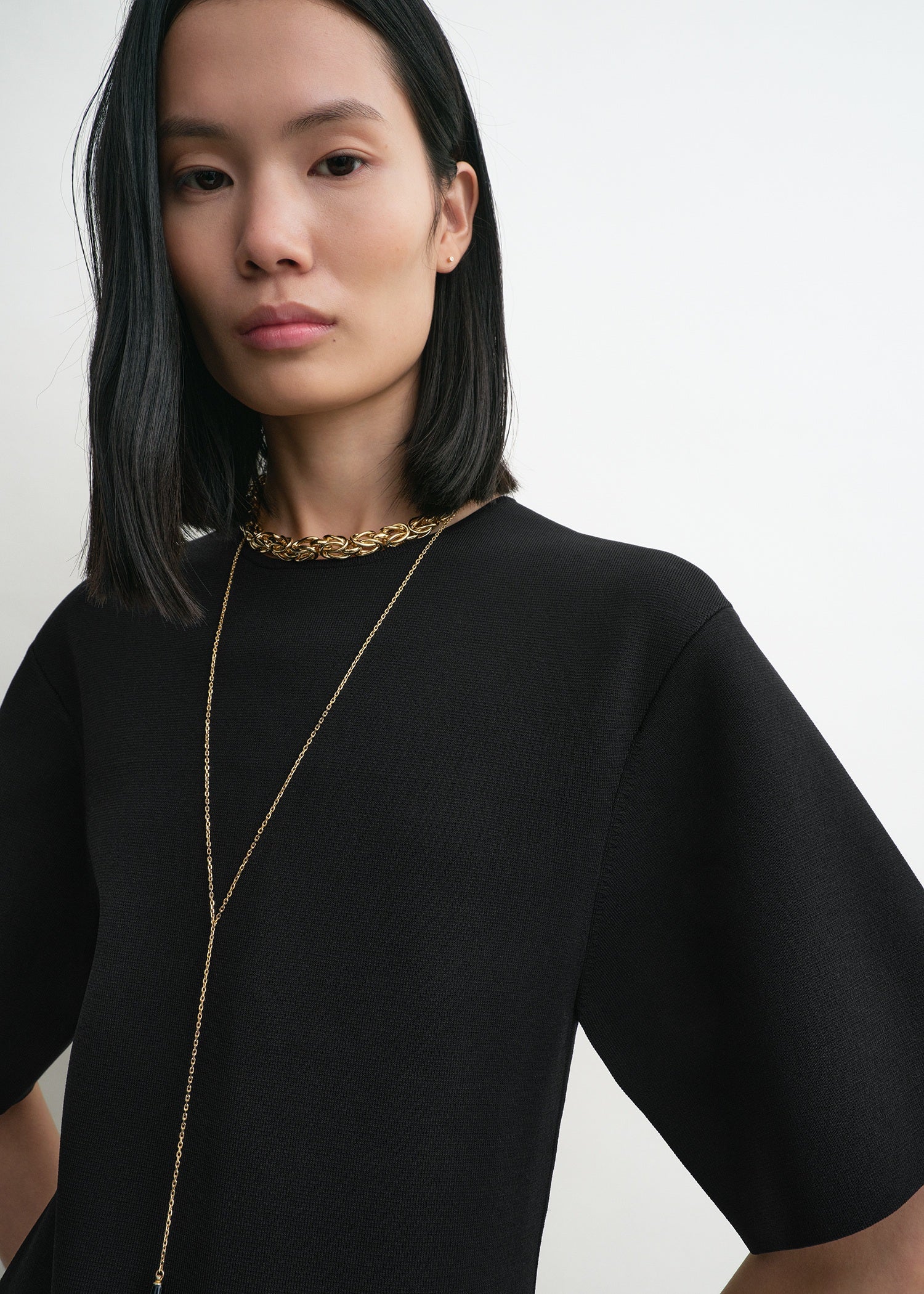 Tee knit dress black