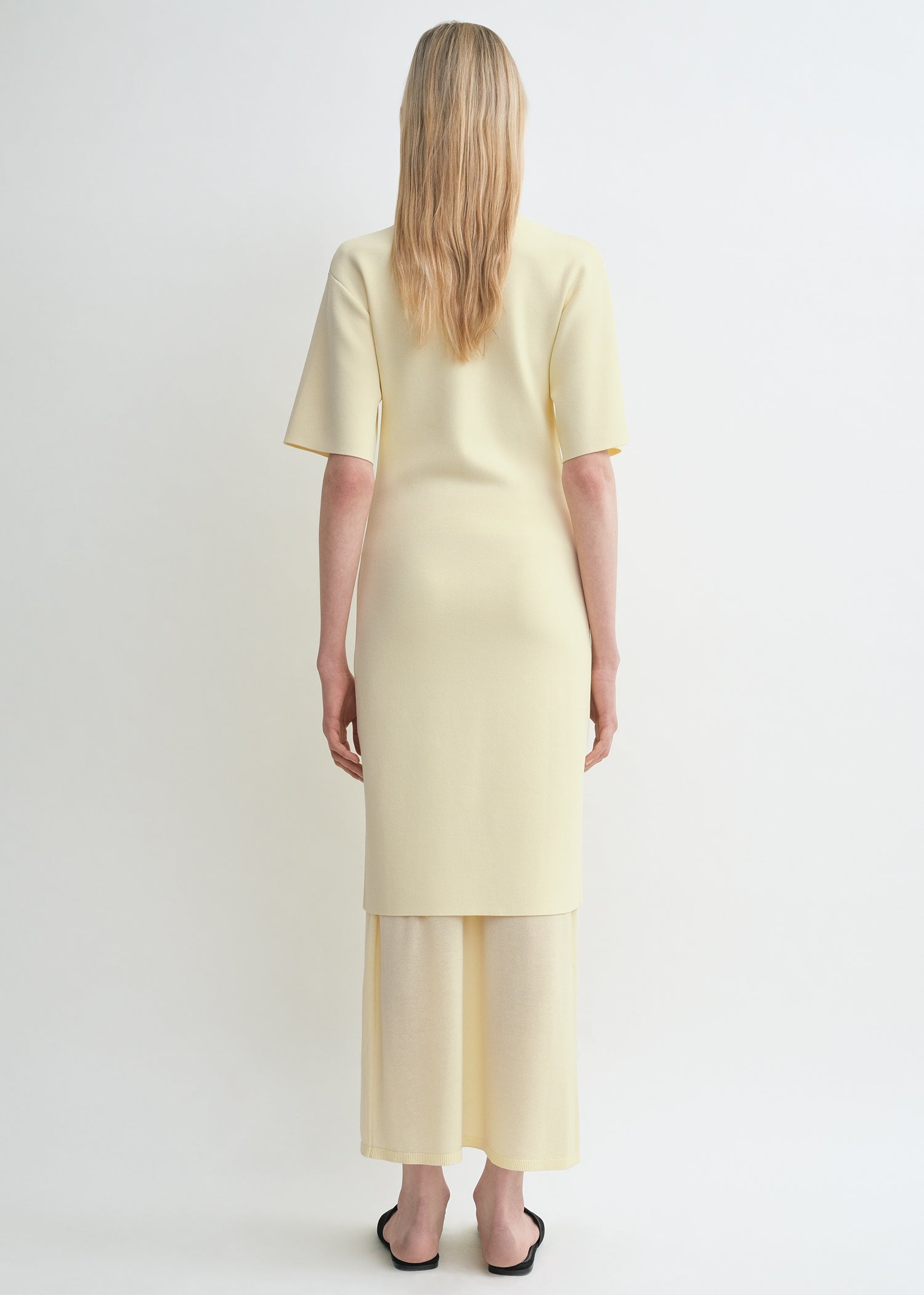Tee knit dress straw