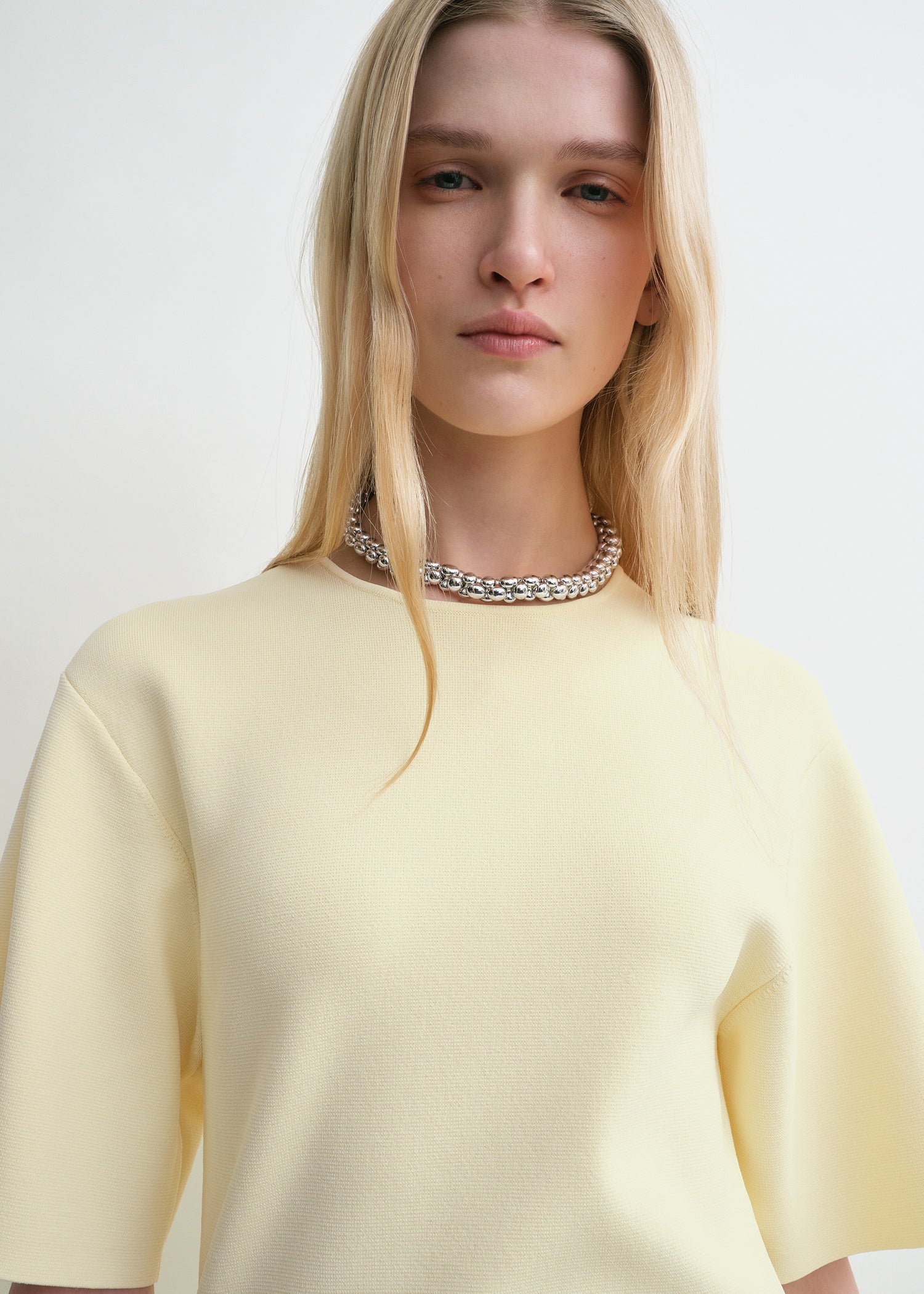Tee knit dress straw