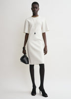 Tee knit dress white