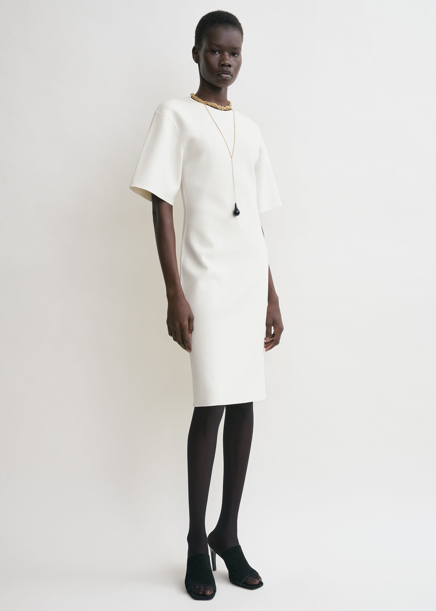 Tee knit dress white