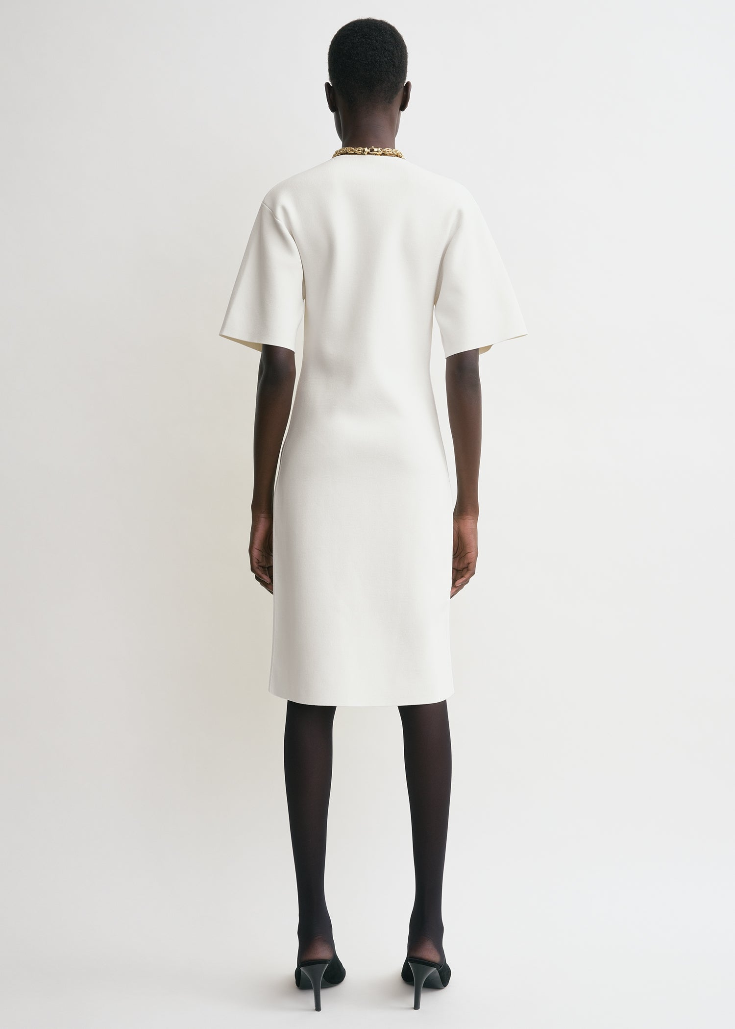 Tee knit dress white