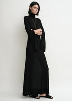 Slit sleeve knit dress black