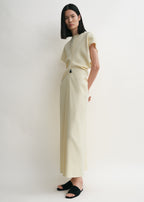 Slouch waist basketweave dress straw