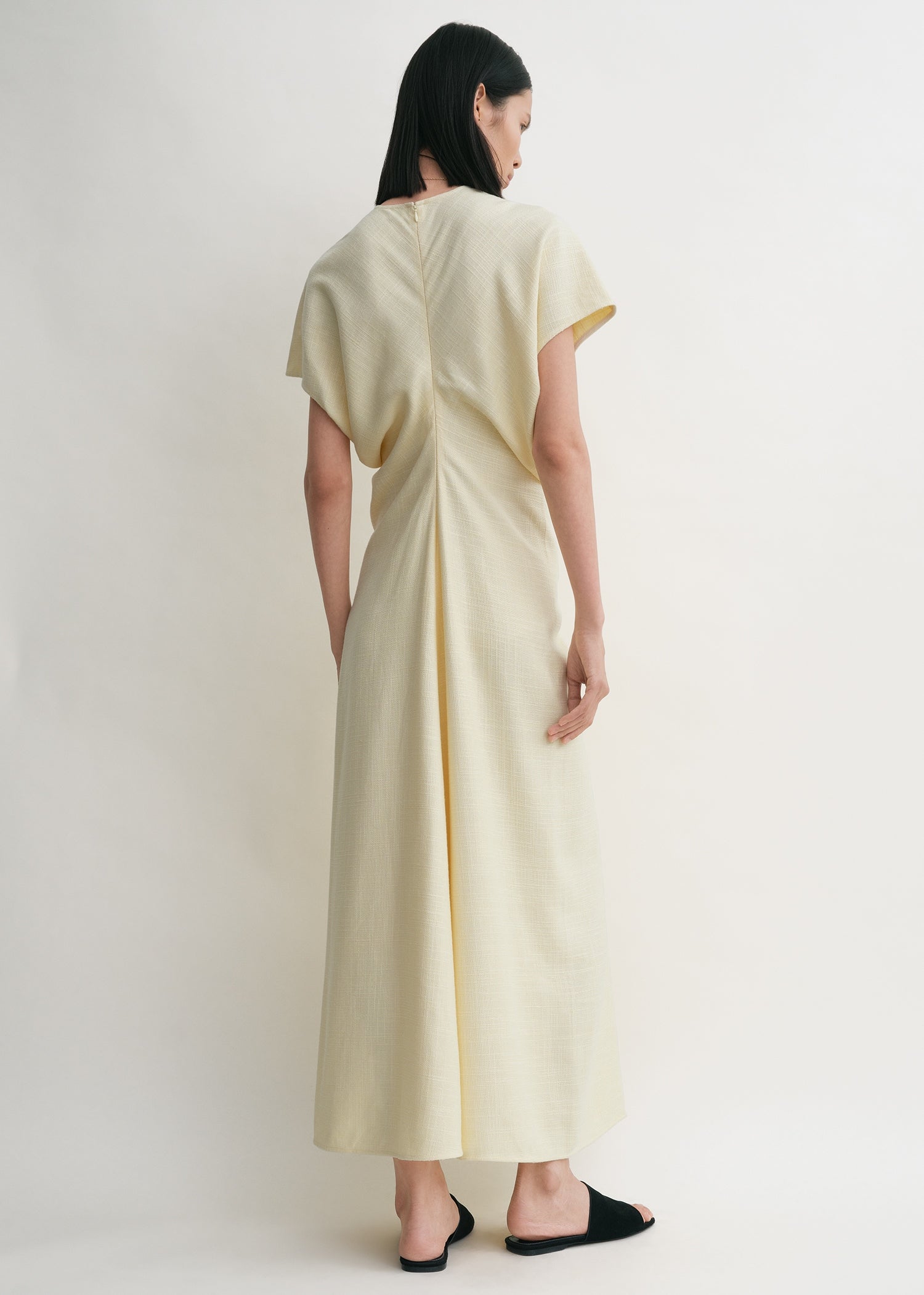 Slouch waist basketweave dress straw