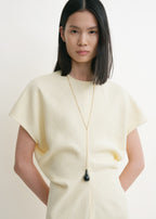 Slouch waist basketweave dress straw