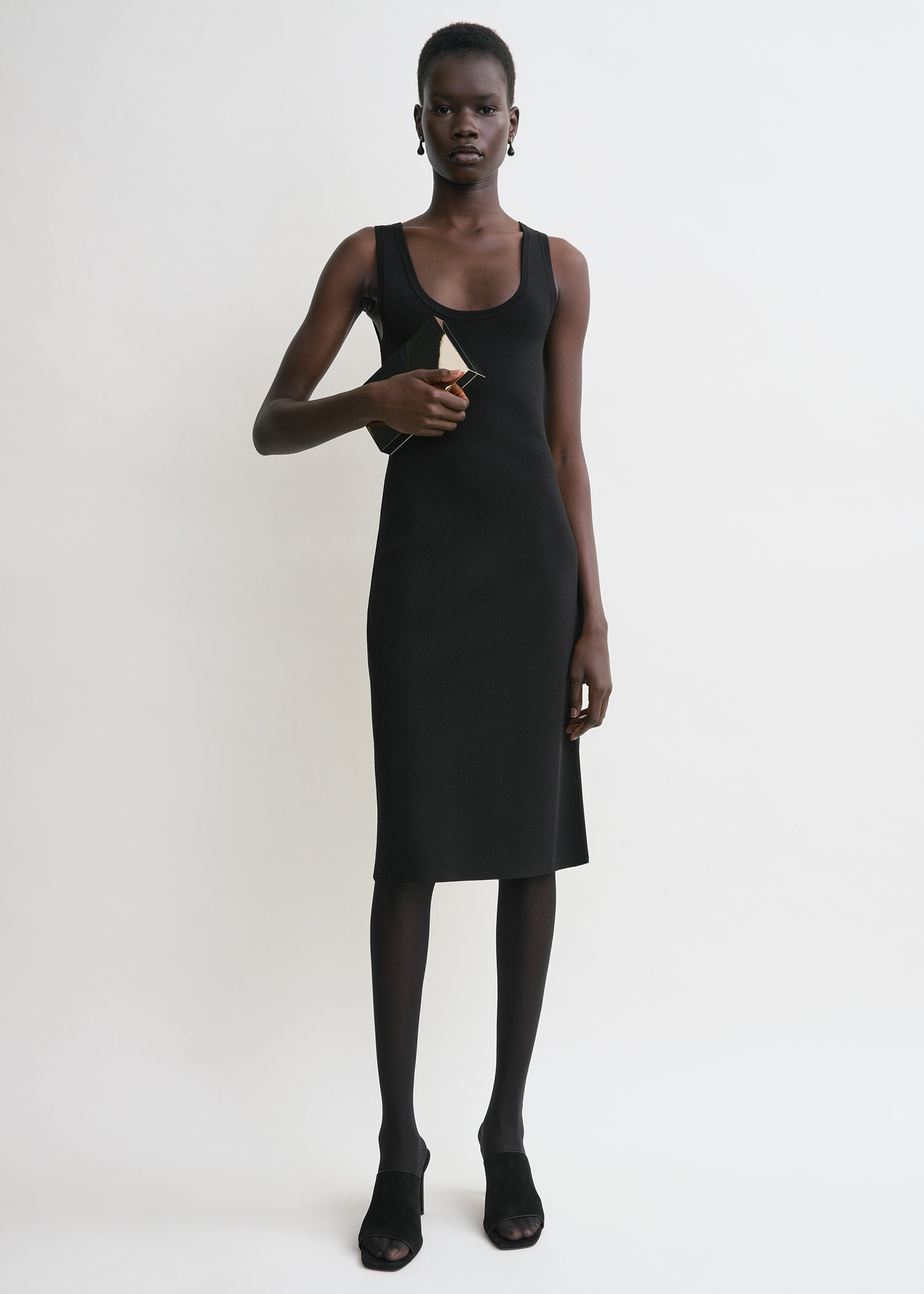 Short tank dress black