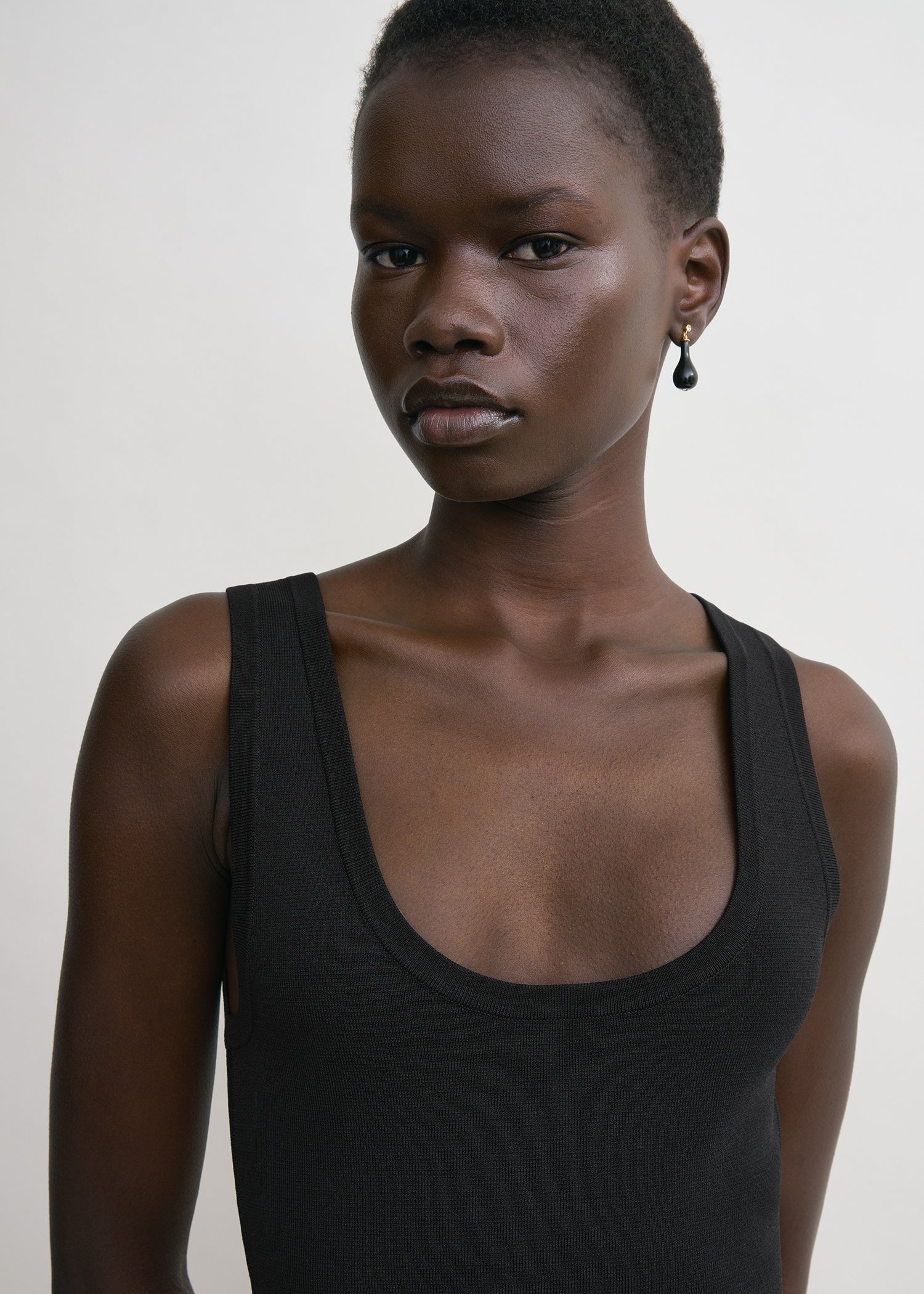 Short tank dress black