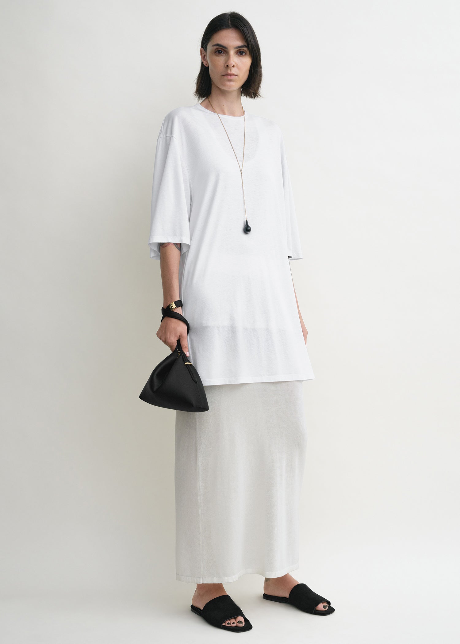 Relaxed tee dress white
