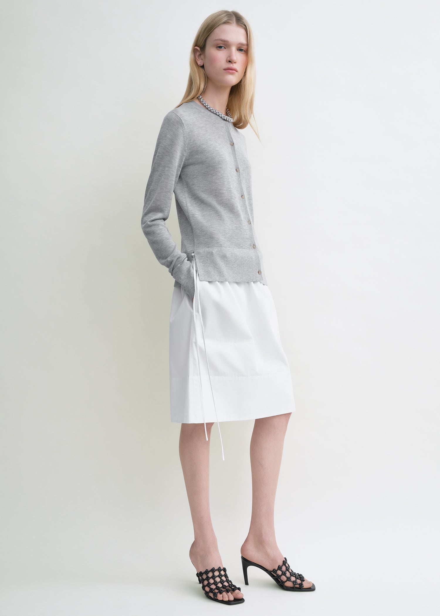 Fine knit cardigan grey
