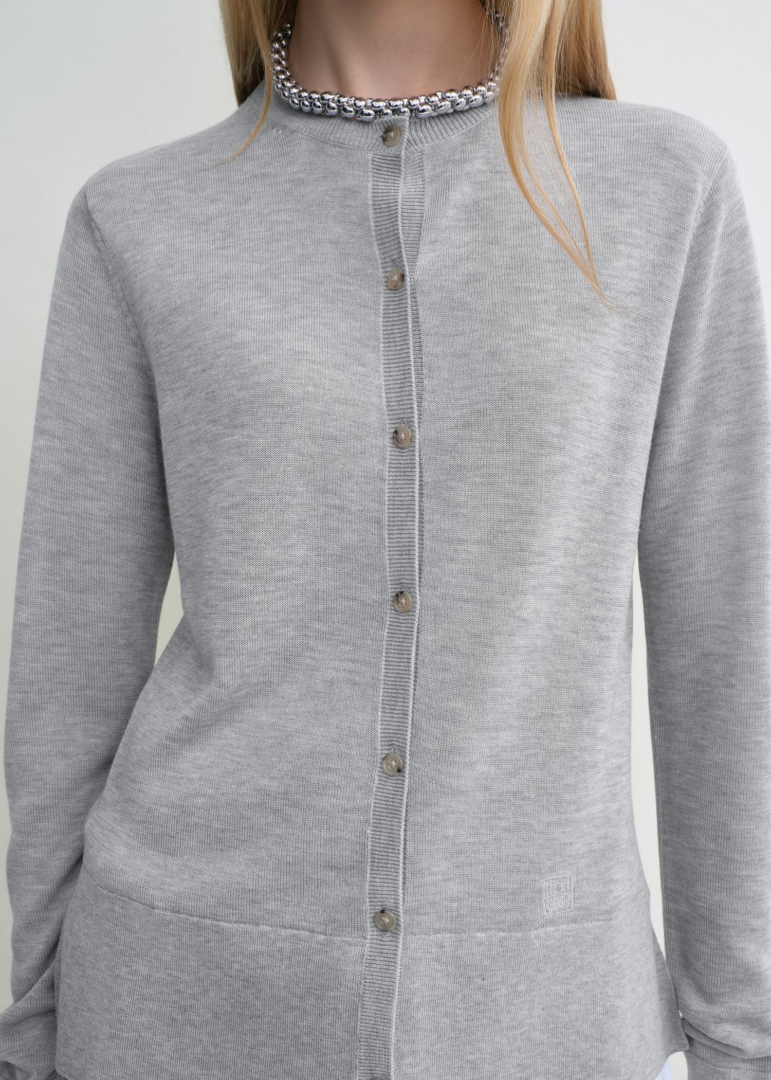 Fine knit cardigan grey – TOTEME