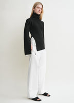 Slit sleeve knit black
