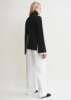 Slit sleeve knit black