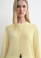 Long-sleeve tee knit straw
