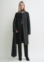 Collarless coat black