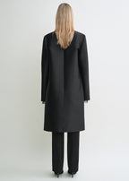 Collarless coat black