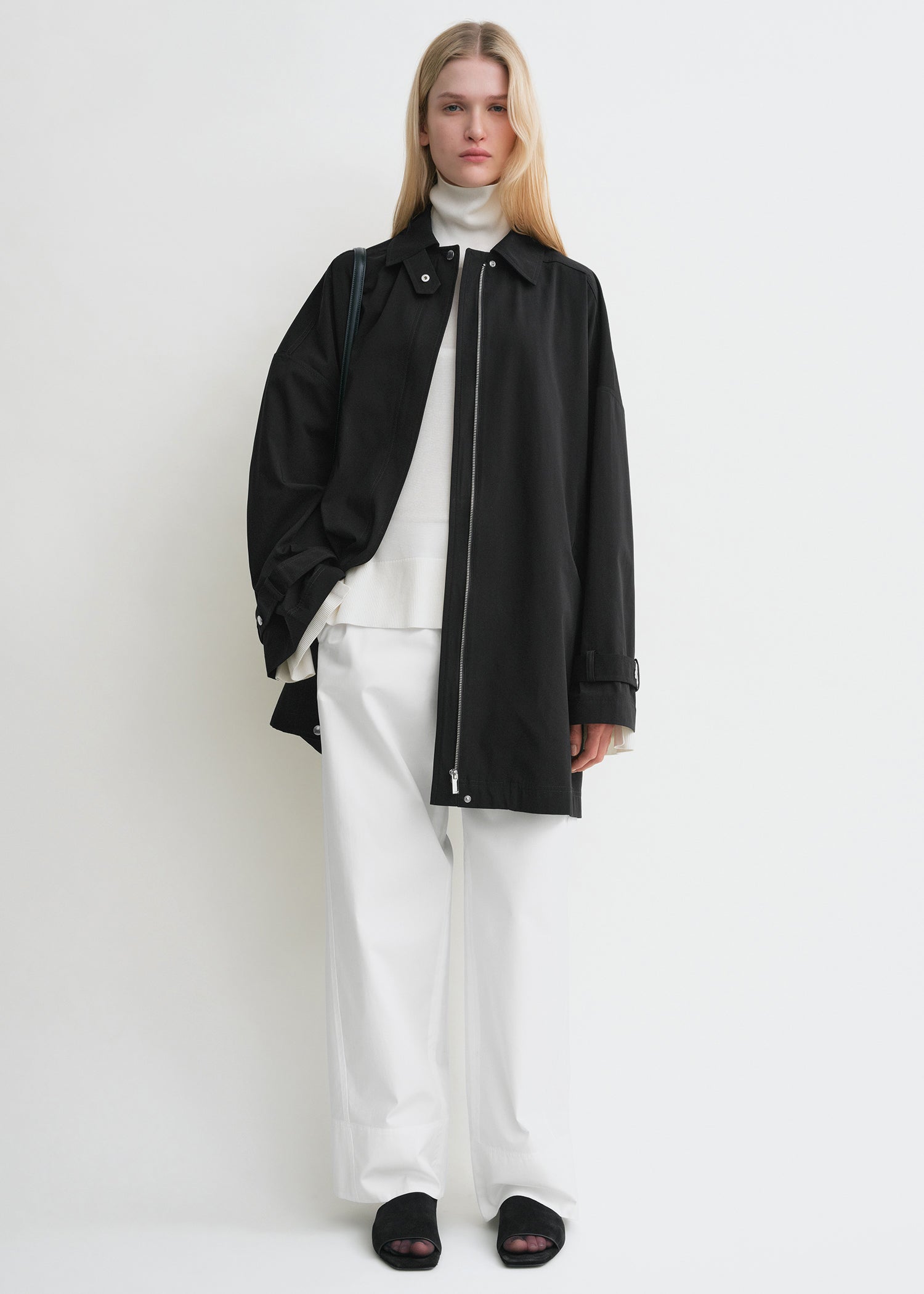 Oversized trench jacket black