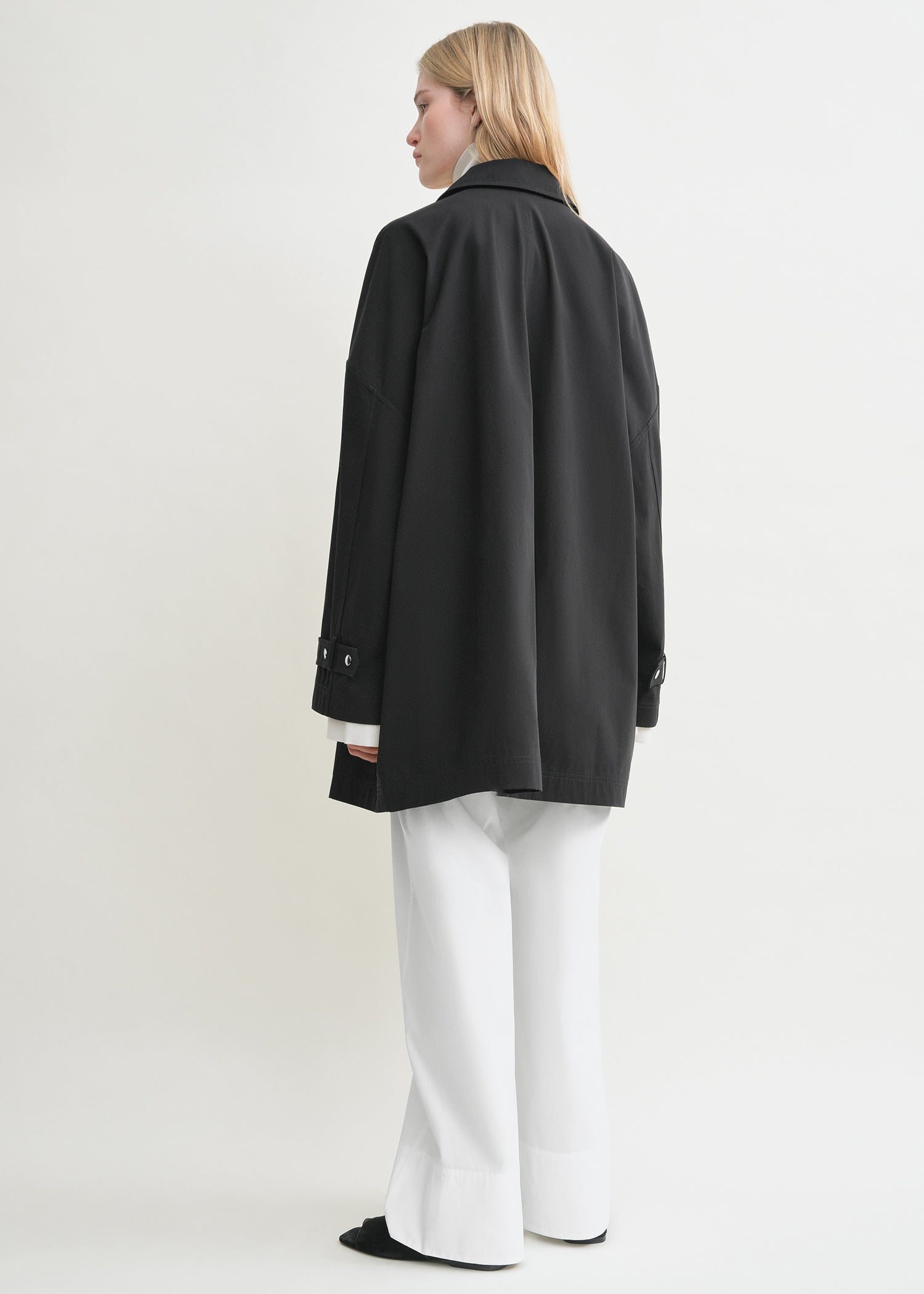 Oversized trench jacket black