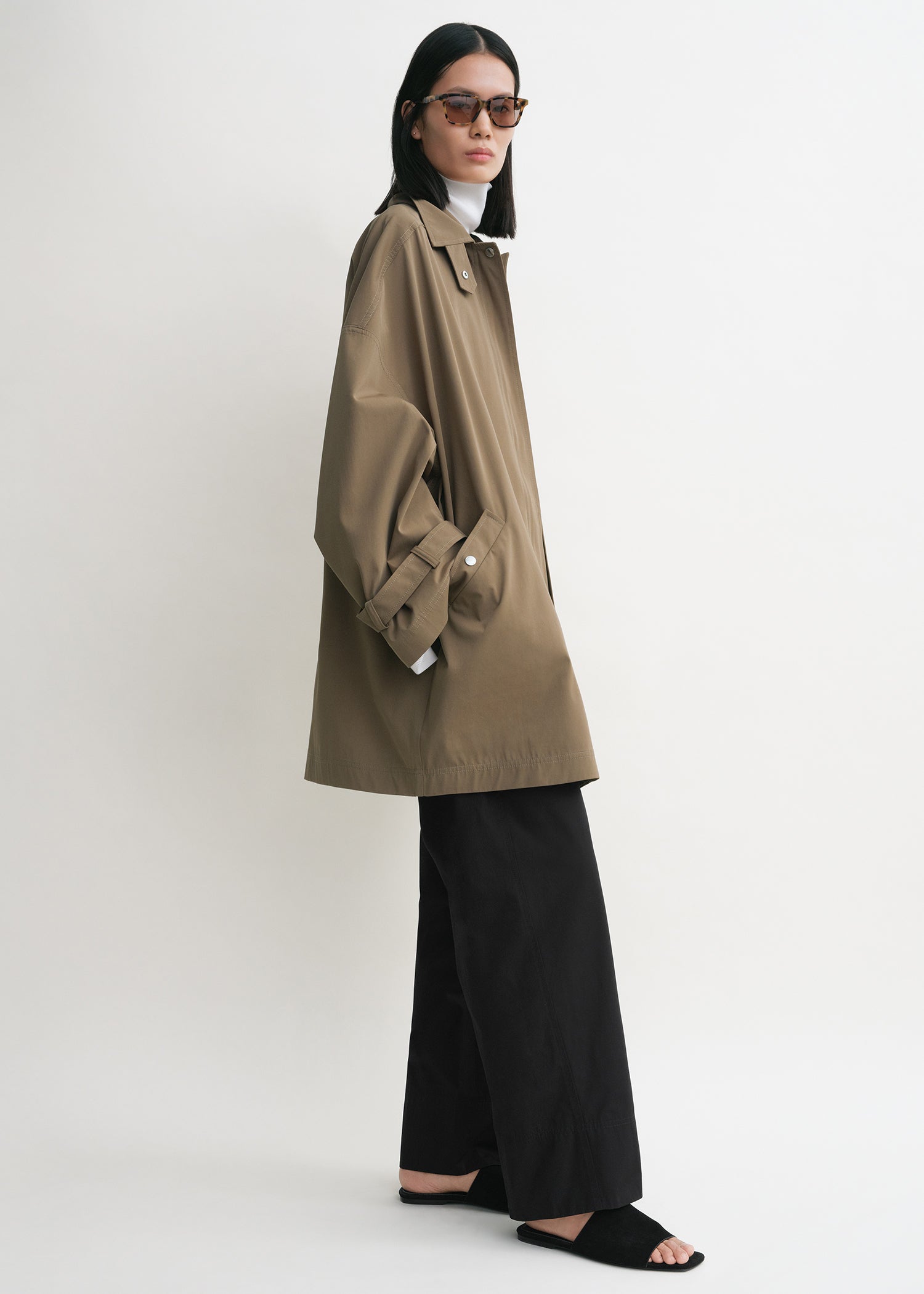 Oversized trench jacket hazel