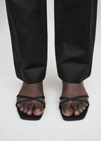 Satin crossover sandals black