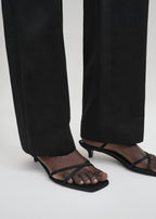 Satin crossover sandals black