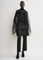 Floral tulle shawl black