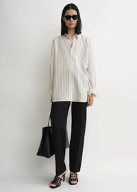 Classic stripe shirt white/oyster