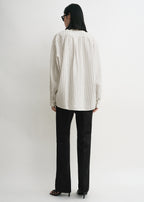 Classic stripe shirt white/oyster
