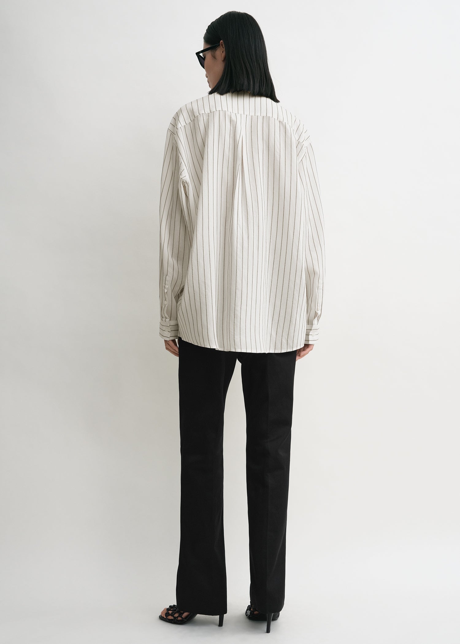 Classic stripe shirt white/oyster