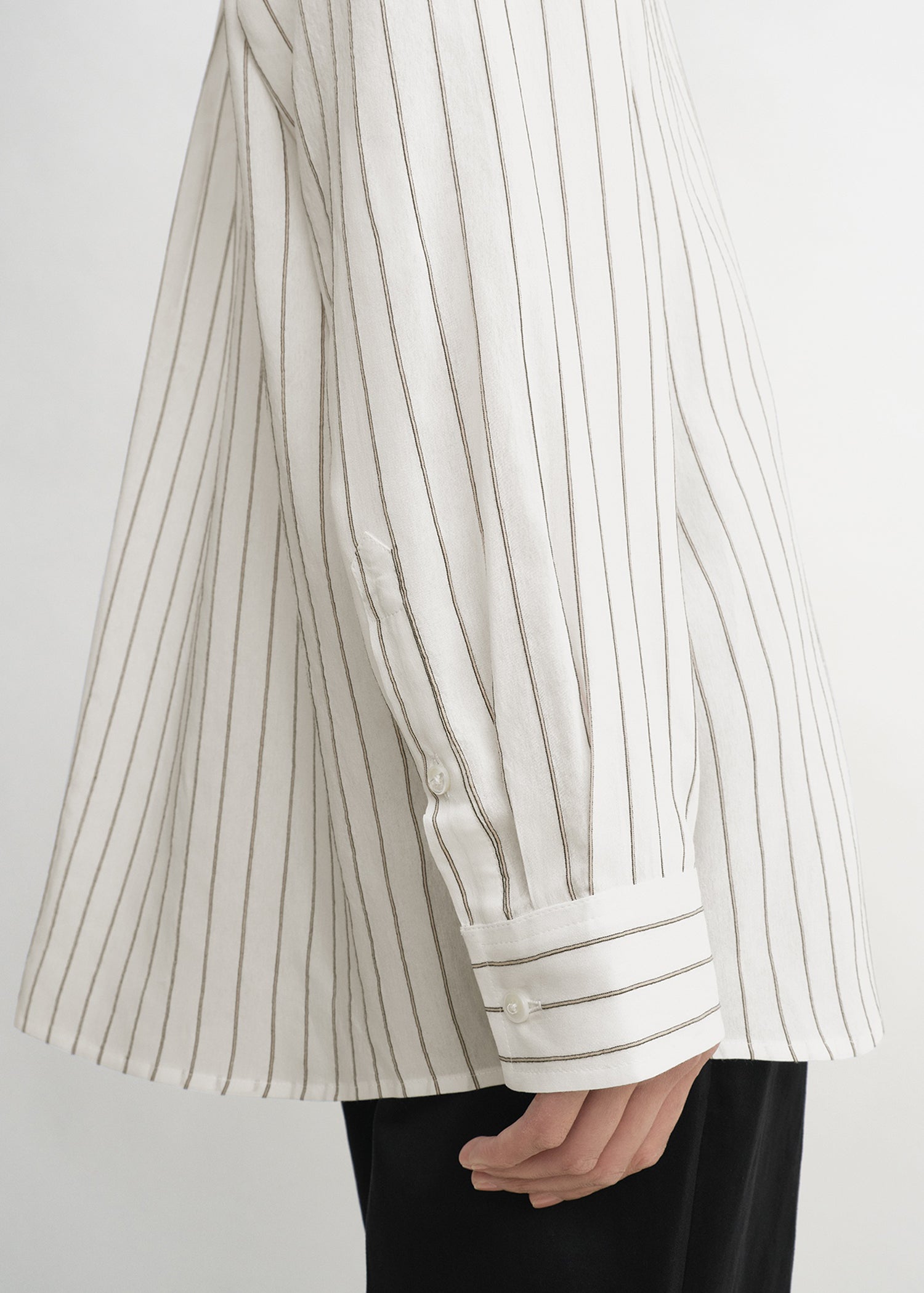 Classic stripe shirt white/oyster