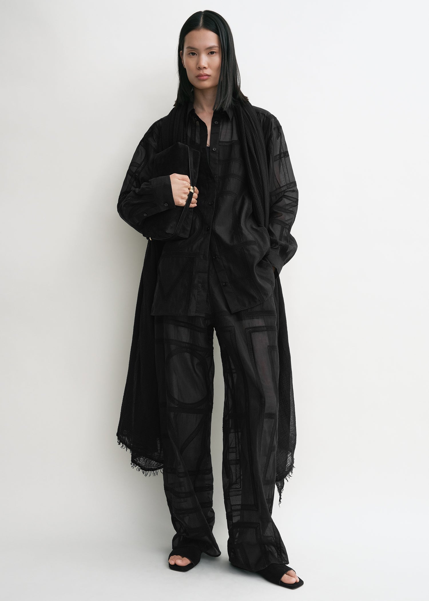 Classic crochet shirt black