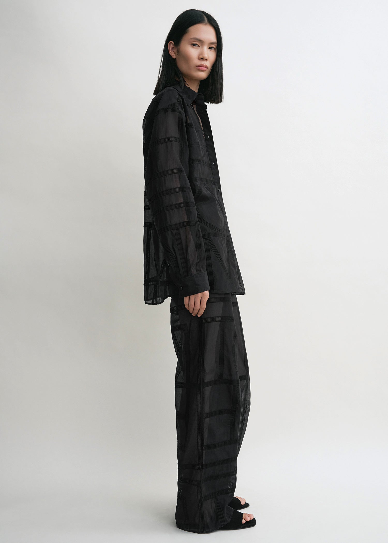 TOTEME トーテム 21SS ジャンプスーツ ブラック ストレッチ 36 Classic crochet shirt black – TOTEME
