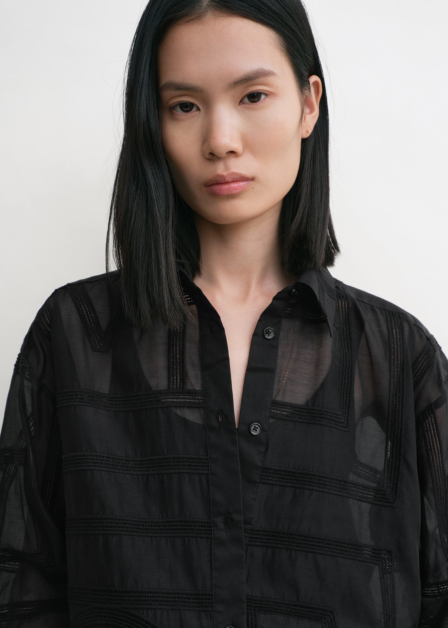 Classic crochet shirt black TOTEME Classic crochet shirt black TOTEME