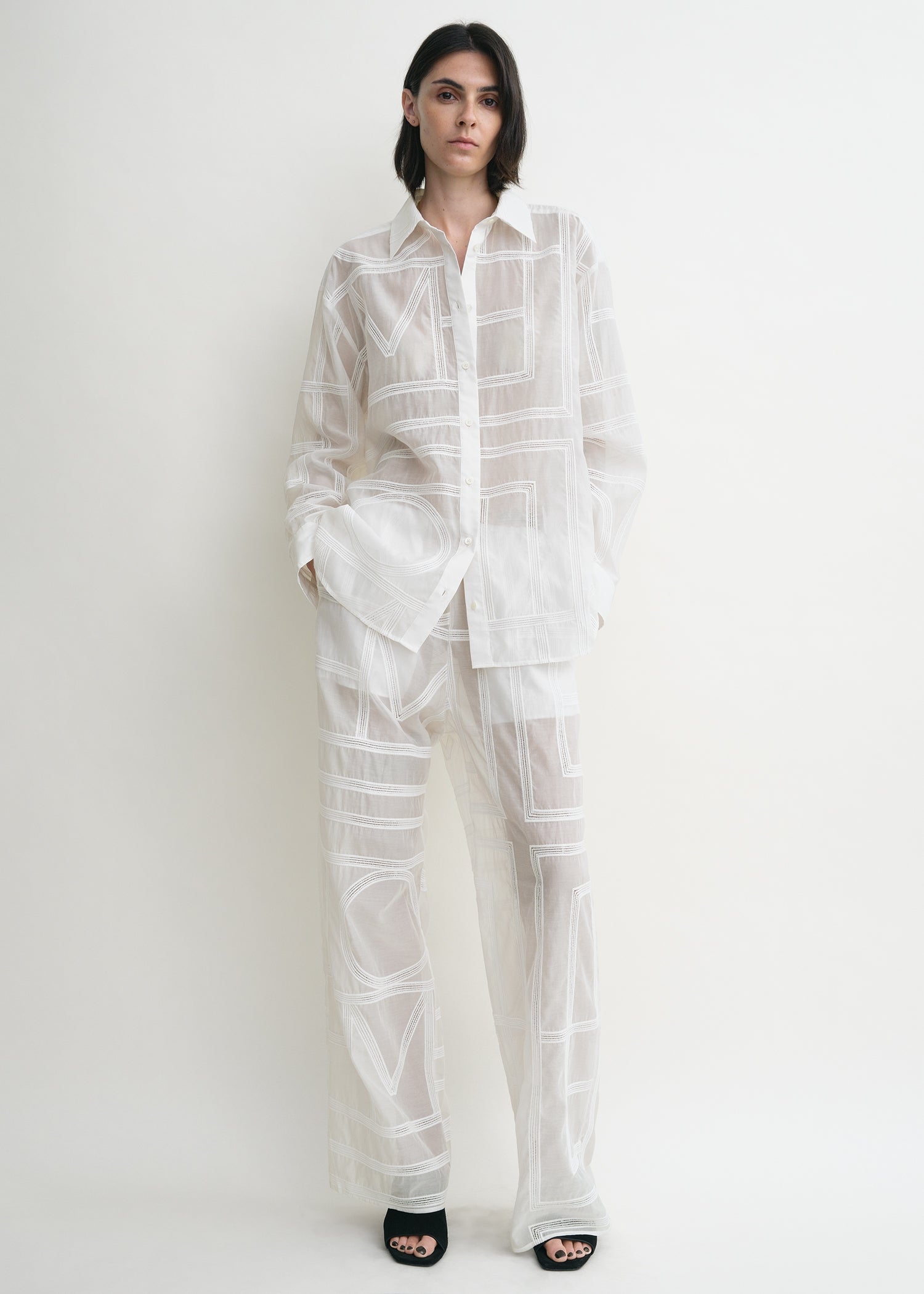 Classic crochet shirt white