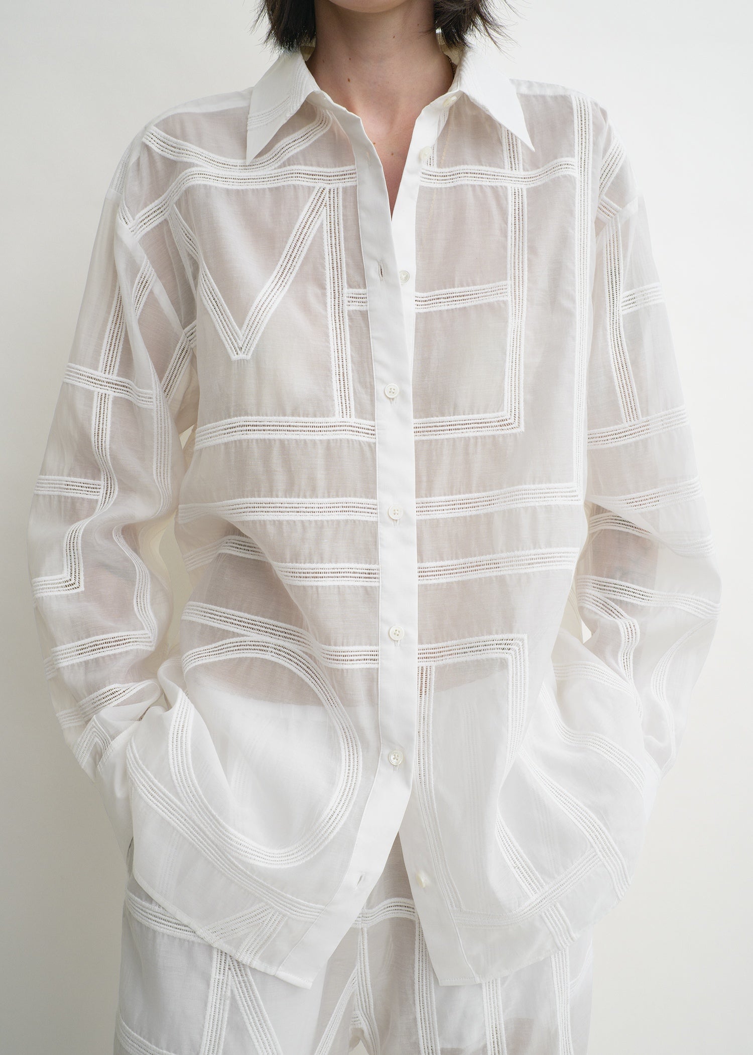 Classic crochet shirt white