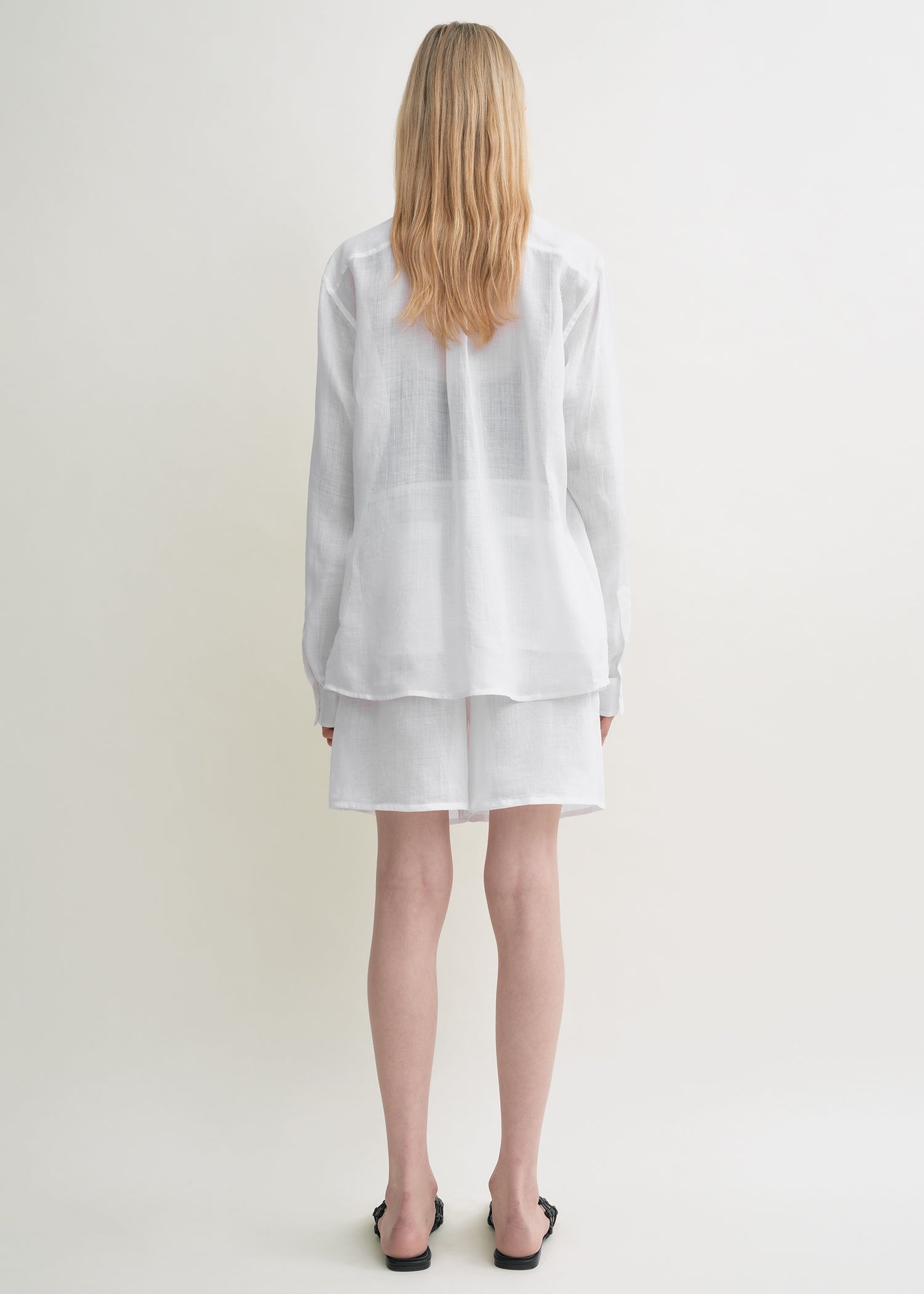 Double collar shirt white