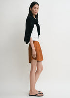 Monogram silk pj shorts terracotta
