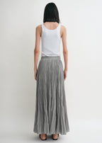 Crinkled plissé skirt pale grey