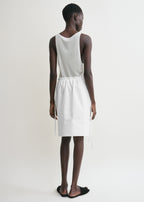 Drawstring poplin mini skirt white