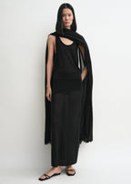 Long knit skirt black
