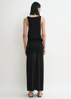 Long knit skirt black